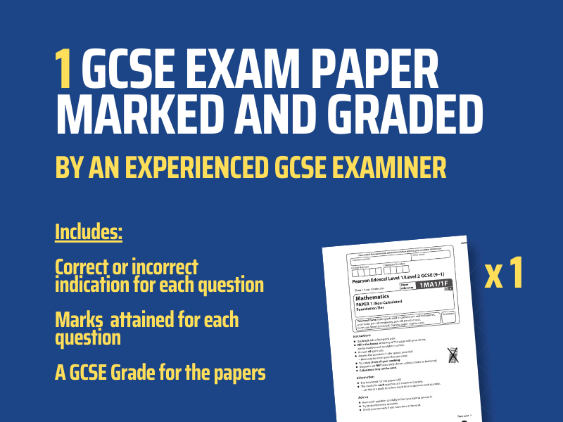 1 GCSE (or IGCSE) Maths Exam Paper - Marked and Graded