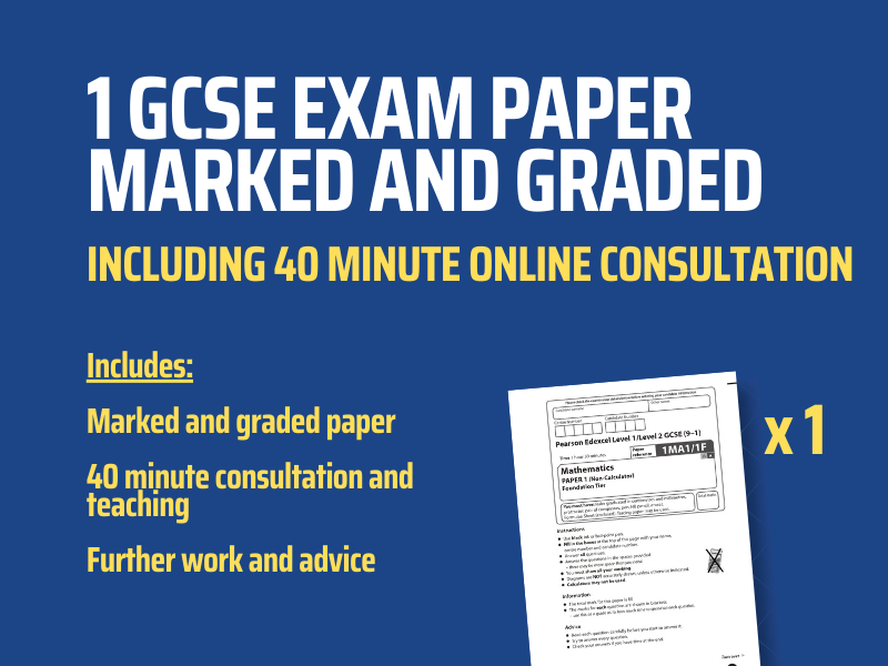 1 GCSE (or IGCSE) Maths Exam Paper - Marked and Graded