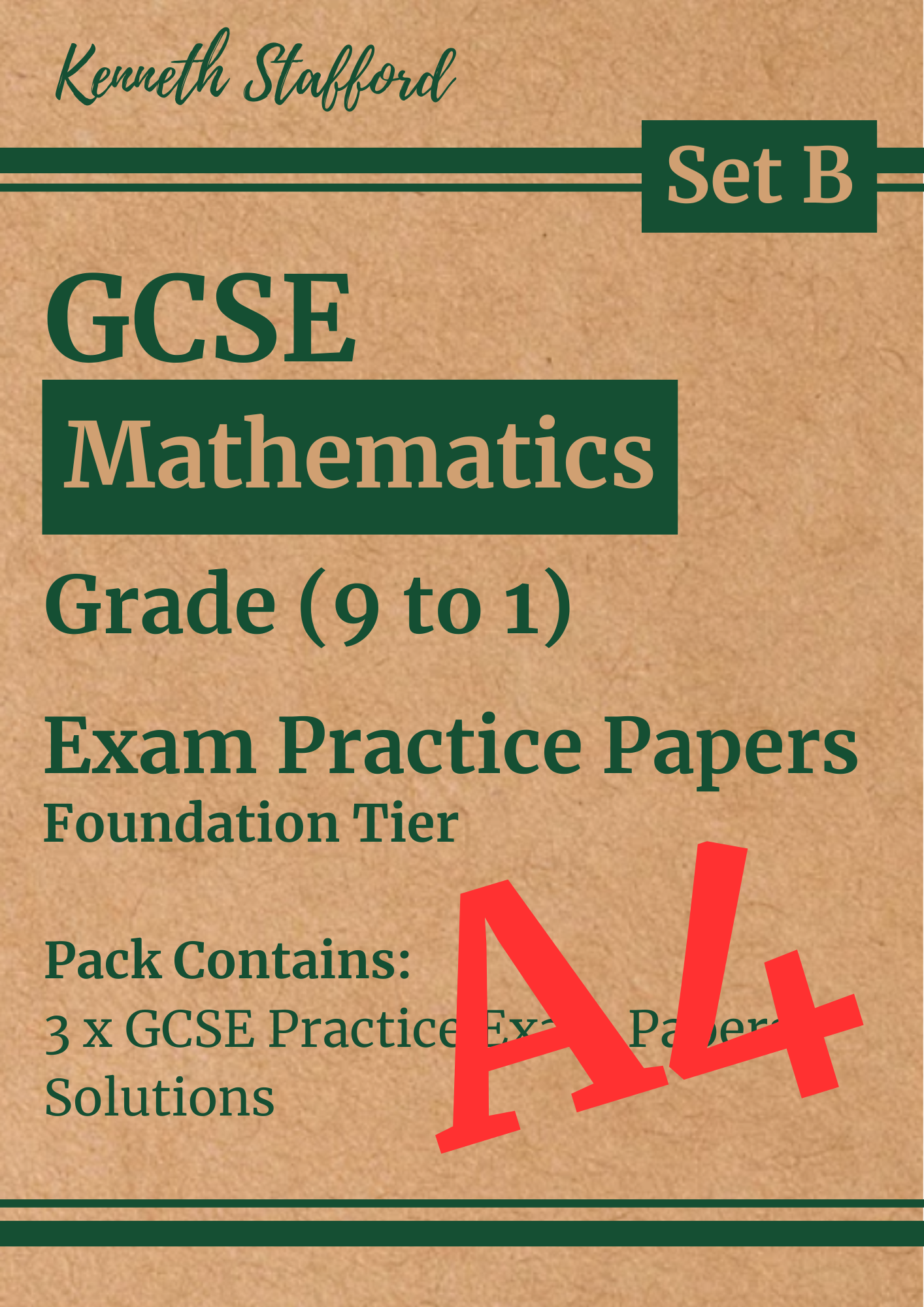 3 x GCSE Maths Exam Practice Papers - Set B. Foundation Tier.